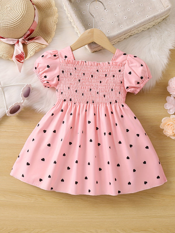 Ramadan Adorable Heart-Print Tunic Dress For Girls.