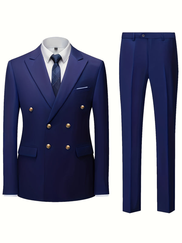 Men'S Premium Two-Piece Suit - Tailored Business Casual Blazer And Trousers.