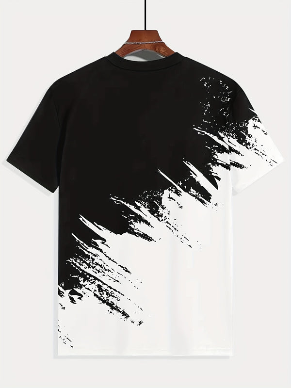 Men's 5pcs Letter Print Crew Neck Fashion Short Sleeve Sports T-Shirts.