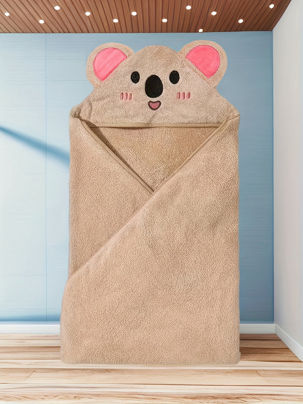 1-Pack Kids Hooded Bathrobe - Animal Cartoon Design.