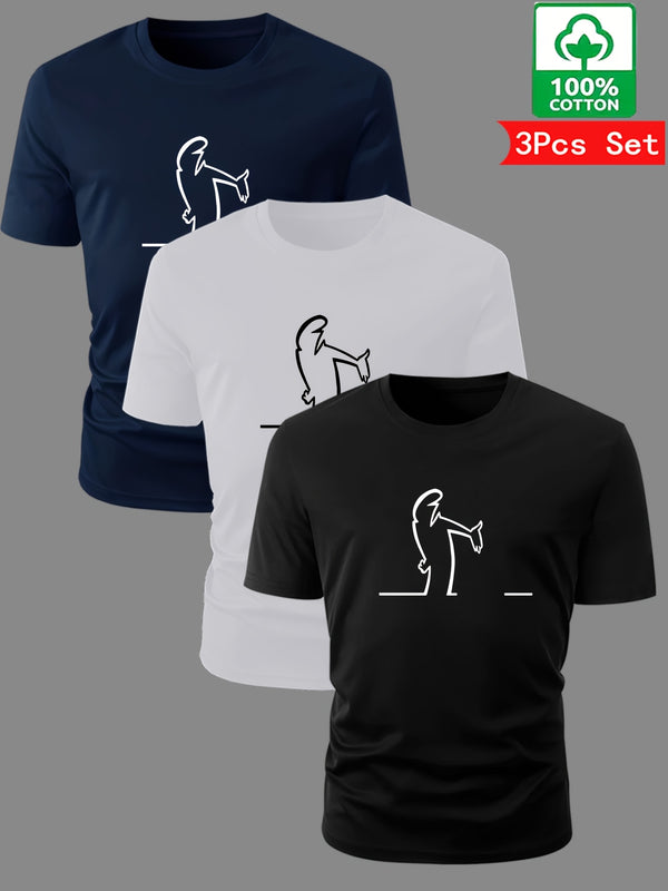 3pcs Men's Summer T-Shirts.