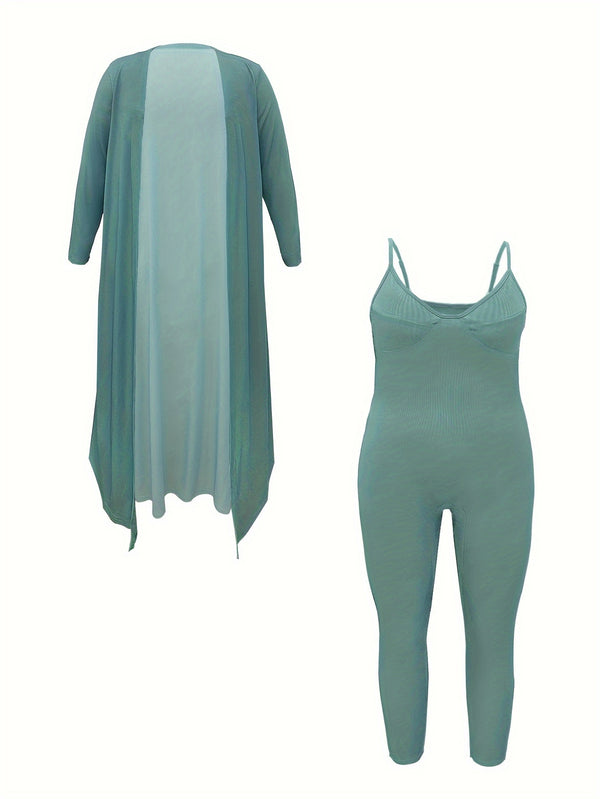 Women’s High elastic autumn European and American pit strip tight two-piece set.