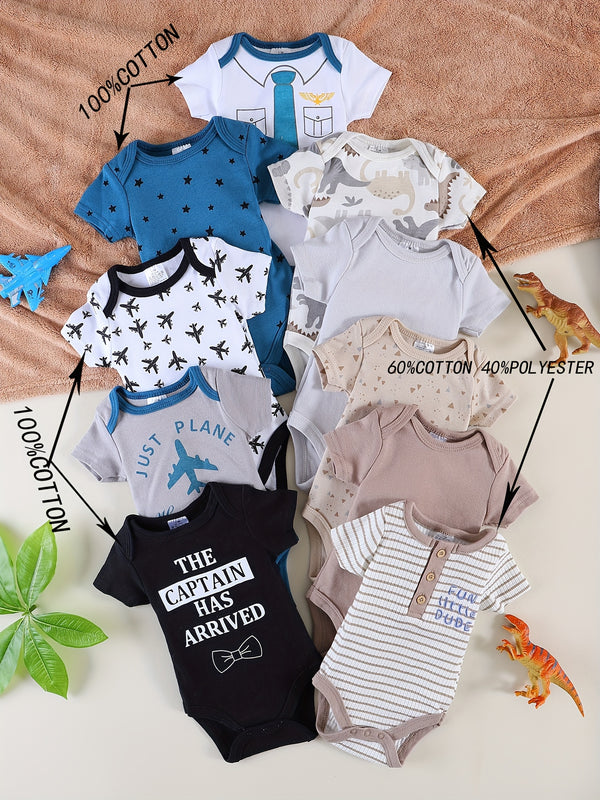 10pcs Spring And Summer Newborn Outfits for Boys And Girls.