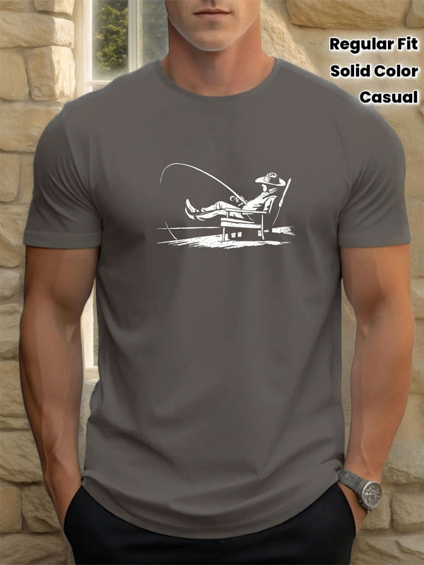 Men'S Casual Summer Cotton Crew Neck T-Shirt.