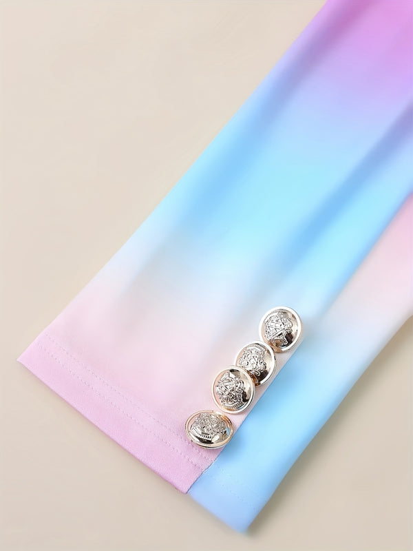 Women’s New Chain Print Double-Breasted Suit Set for Attracting Wealth.