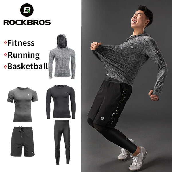 ROCKBROS Men's Sport Suits Running Sets Quick Dry Sweat-absorbent Sports.