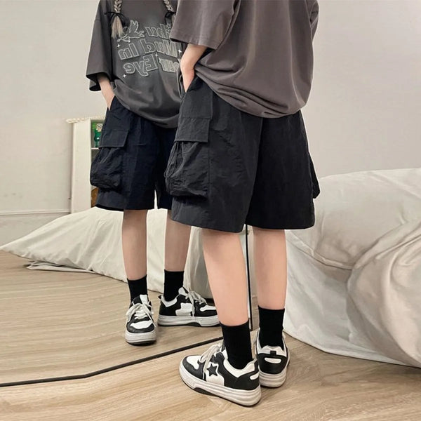 Men Summer High Waist Cargo Shorts American Style Streetwear Summer.