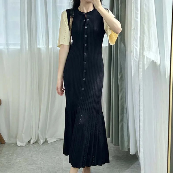 Summer Spring New French Elegant Fragrance High-end Slimming Knitted Mermaid.