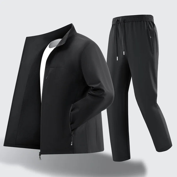Sport Men Sportswear Spring Autumn Tracksuit 2 Piece Sets Running Suit Jacket+Pant Sweatsuit.
