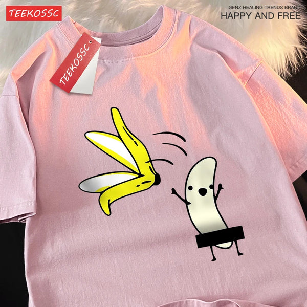 Remove Banana Peels Men Women T-Shirts Oversized Tshirt Cotton Summer.
