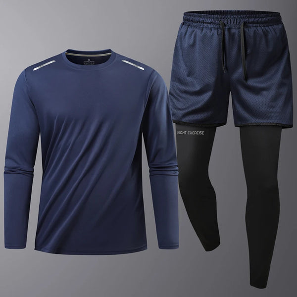 Men Long Sleeve Quick Drying Tracksuit Breathable Outdoor Sports Hiking.