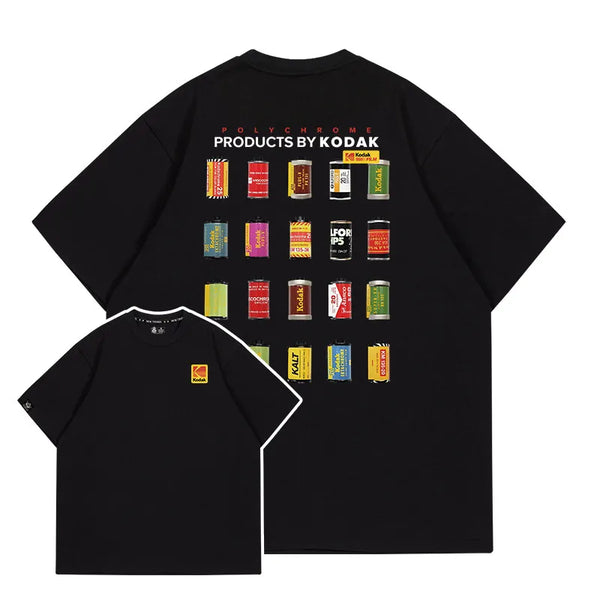 Kodak's new retro-style film print men's T-shirt pure cotton.