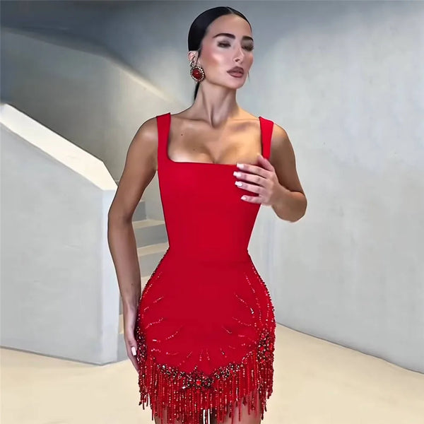 Women Sexy Sleeveless Bandage Dress.