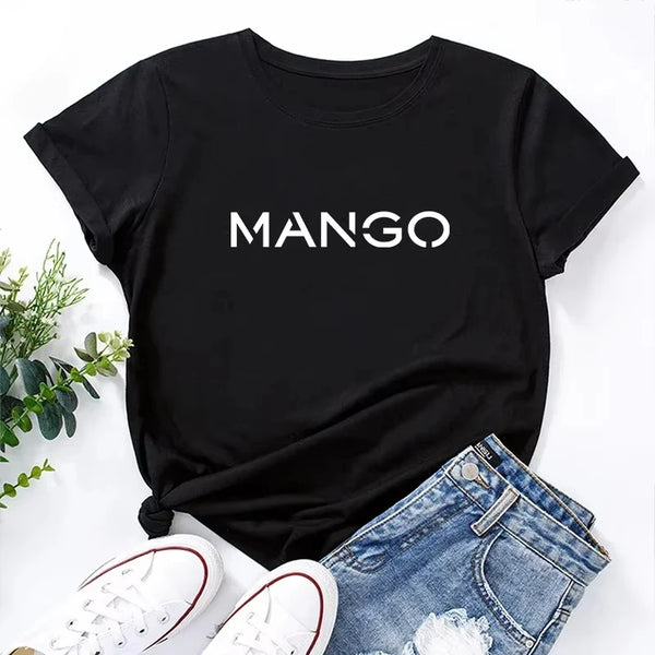 Woman Cotton T-shirt Spring Summer Daily Casual Fashion O-neck Short Sleeve.