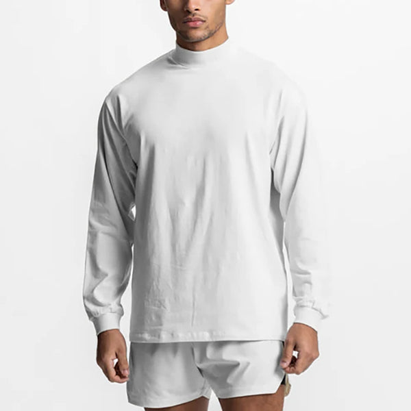 Plain Oversized Loose Long Sleeve Shirts Mens Fitness.