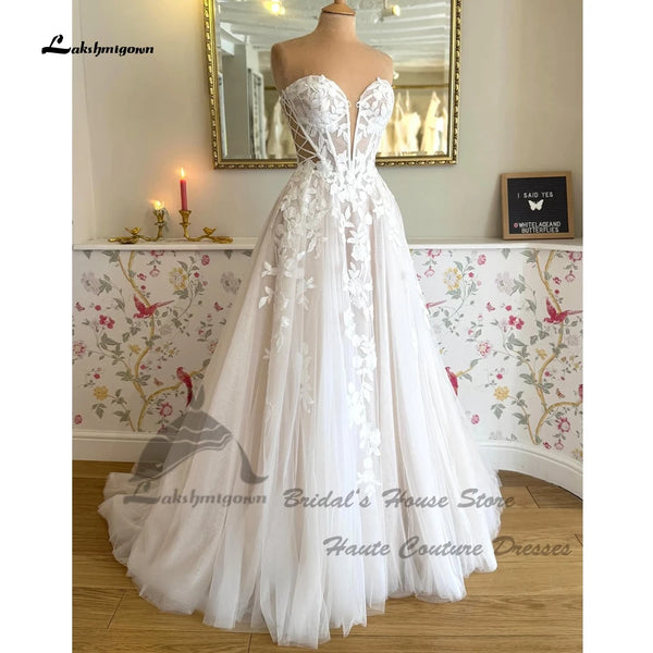 Lakshmigown Civil Boho Beach Wedding Dresses Women.