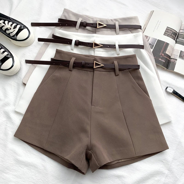 Women's Shorts A-line High Waist Short Chic Office Lady Shorts.