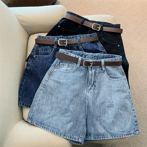 Women High Waist Denim Shorts Summer Chic Streetwear Female.