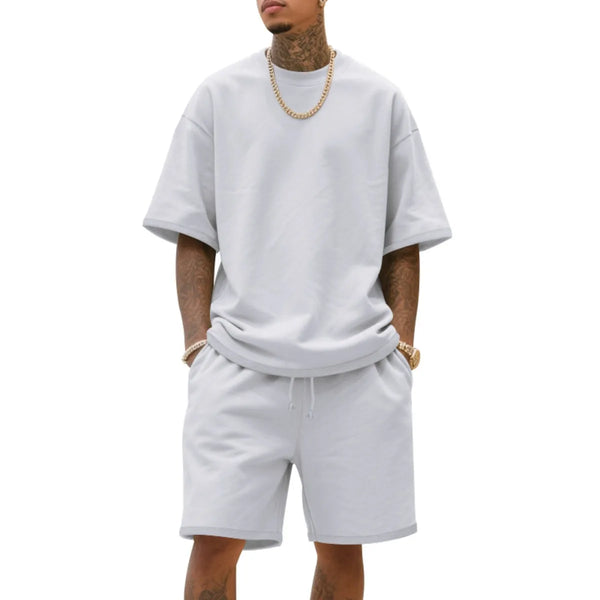 Cotton Men's Summer American-Style Loose High Street Hip-Hop Sport Short-Sleeved.