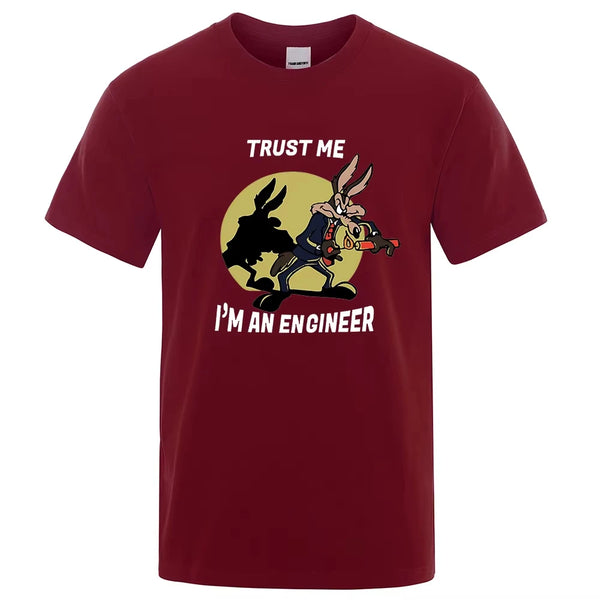 Trust Me Im An Engineer T Shirt For Men Pure Cotton Vintage T-Shirt.