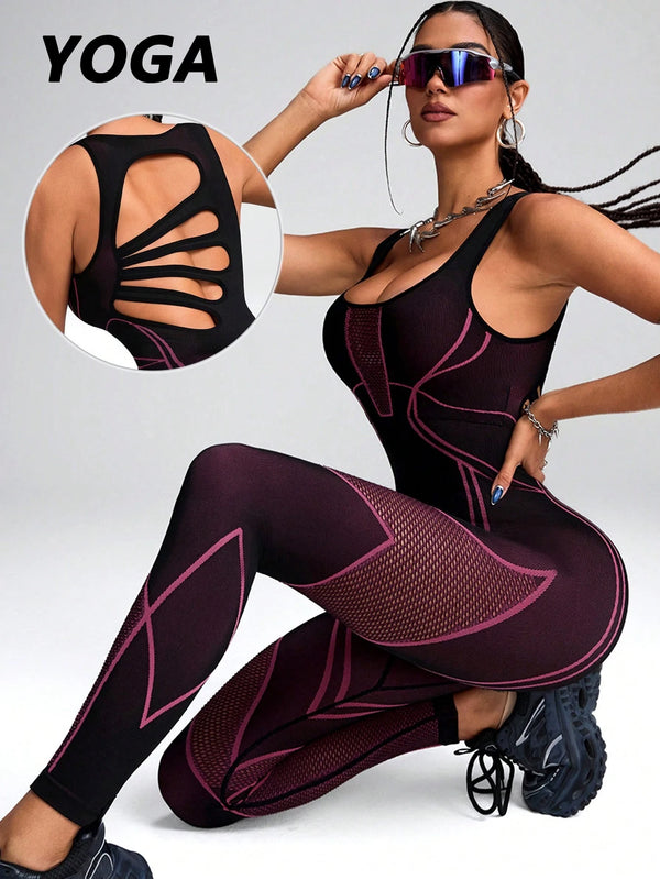 Women's Sports Yoga Jumpsuit Leisure Fitness Yoga Jumpsuit Yoga Training Suit Fitness.