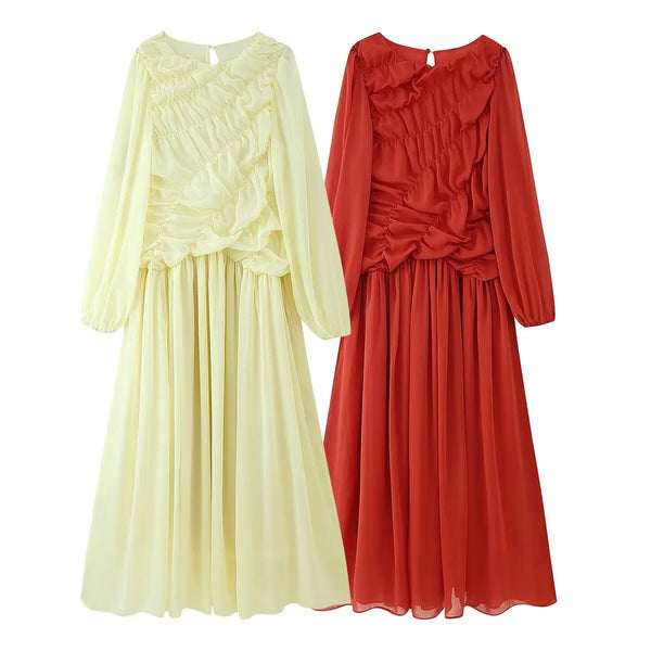 Women’s Elegant Casual Fold Cute Dress Spring Summer Elegant Dresses.