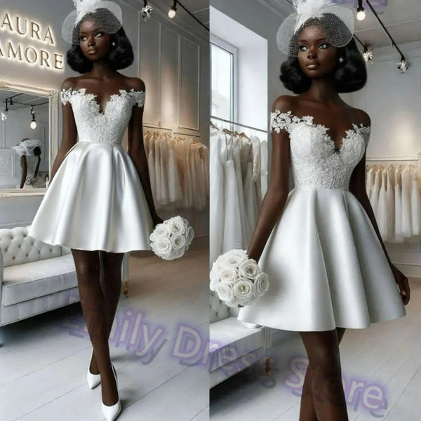 Women’s Customized White Satin Evening Dress.