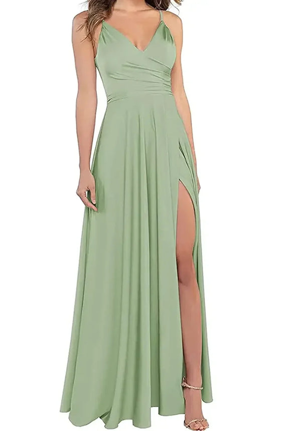 Women's A-Line Bridesmaid Dresses for Wedding Formal Satin.