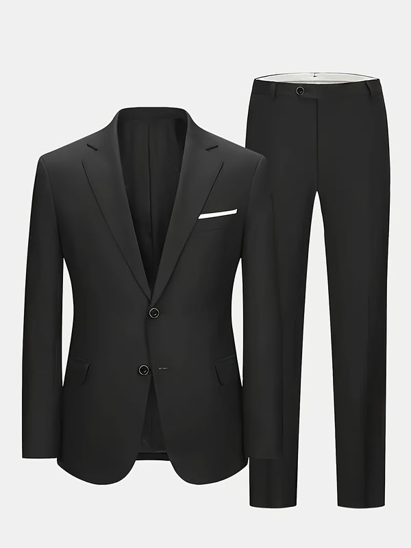 Men'S 2pcs Suit, Including a Blazer And Trousers, Stylish And High-Quality.