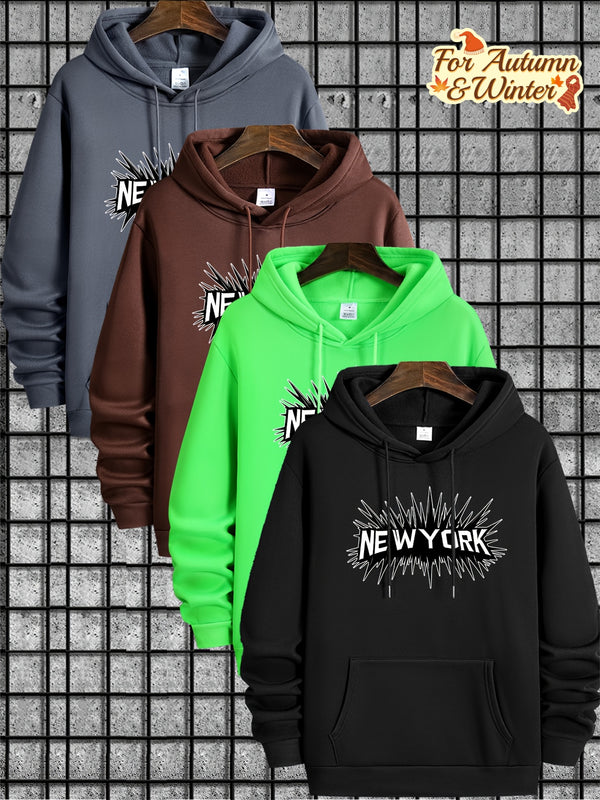 Men's 4pcs sweater set with new New York print.