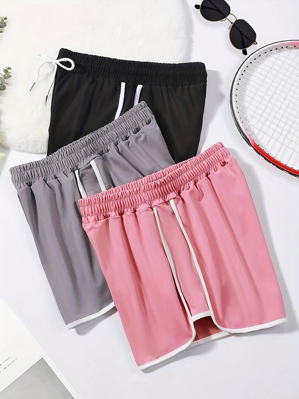 3-Pack Women's - Workout Shorts - Solid Color Gym Training & Casual Athletic.
