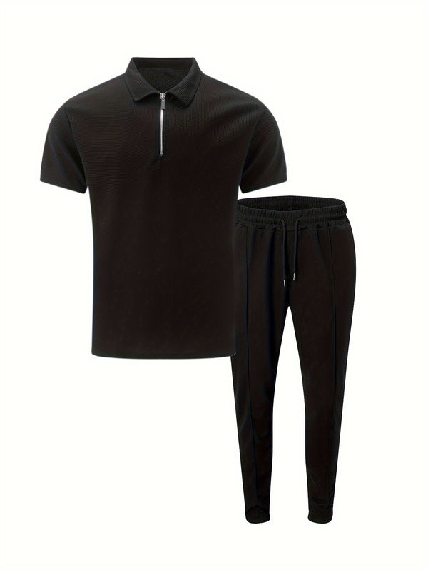 Men's Fashion Short-Sleeve Long-Pants.