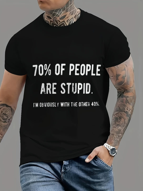 Men's Black Summer Graphic T-Shirt.