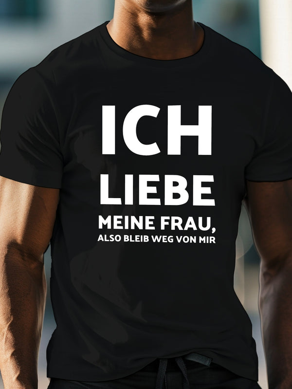 Men's T-Shirt with 'I Love My Wife' Design.