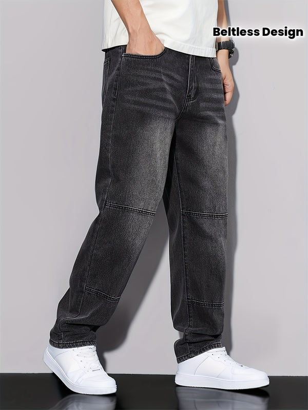 Men's Classic Regular Fit Washed Jeans.