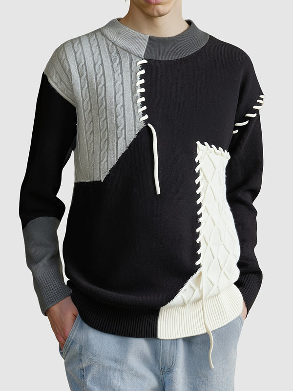 Men's Street Hip-Hop Style Teen Trendy Color Block Splicing Fashion.