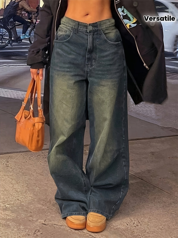 Women’s New Vintage-Style Versatile Non-Stretch Jeans.