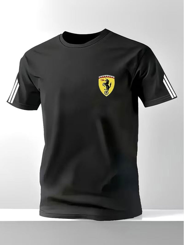 Men's Vintage Western Movie Print Sports Short Sleeve T-Shirt.