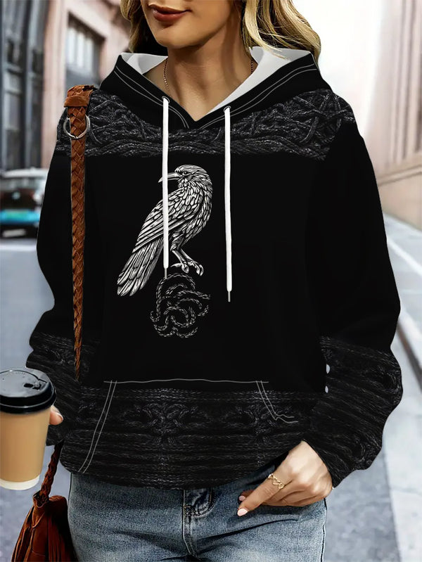 Women's Casual Hoodie with Silver Thread.