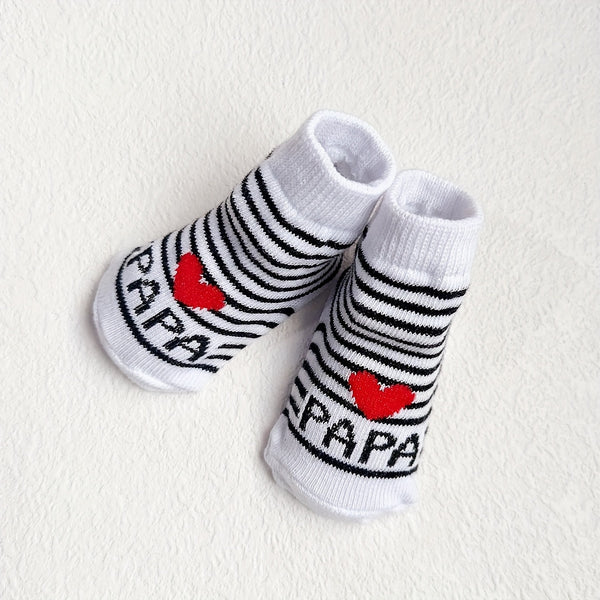 4-Pair Newborn Pure Short Socks with Elastic Cuffs and Anti-Slip Soles.
