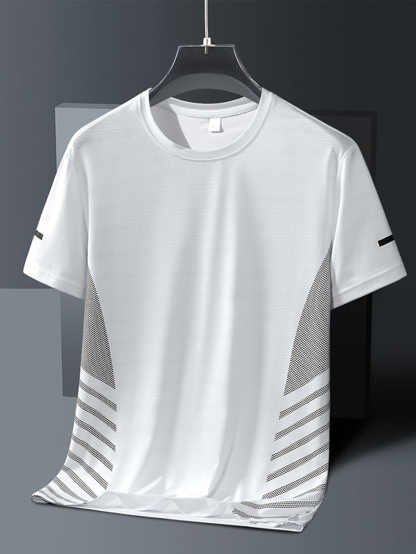 5pcs Men's Quick-Dry Breathable Moisture-Wicking T-Shirts.