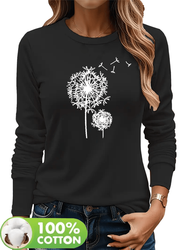 Women's Long Sleeve Round Neck T-Shirt.
