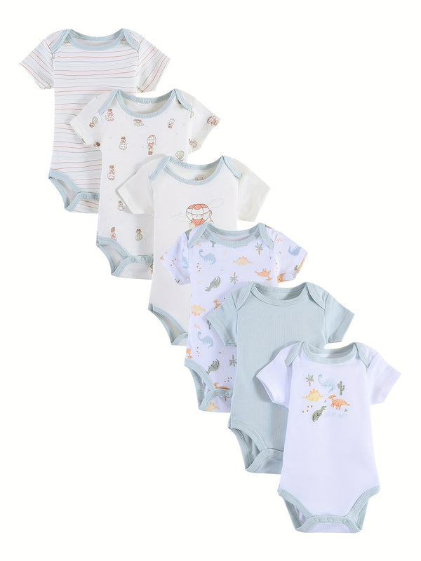 6pcs Summer Outfit Set for Newborn Boys.