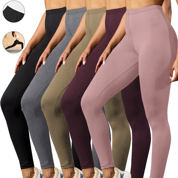 Set of 5 Ultra-Soft Athletic Leggings for Women, Designed for Workouts.
