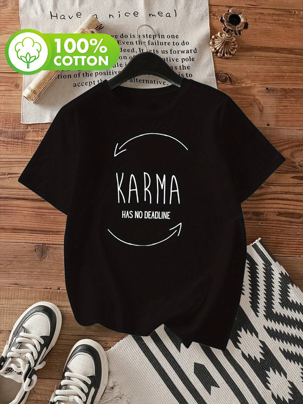 Women's Stylish Printed Round Neck Short-Sleeve T-Shirt.