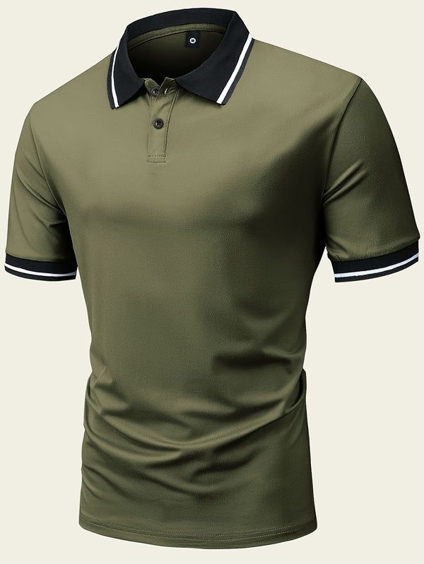 5pcs Men's Shirts, Colorful Summer Short Collared T-Shirts.