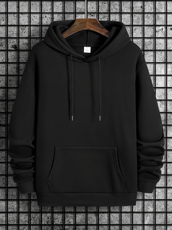 Men’s Hooded Sweatshirt New Solid Color Printed Hoodie Loose.