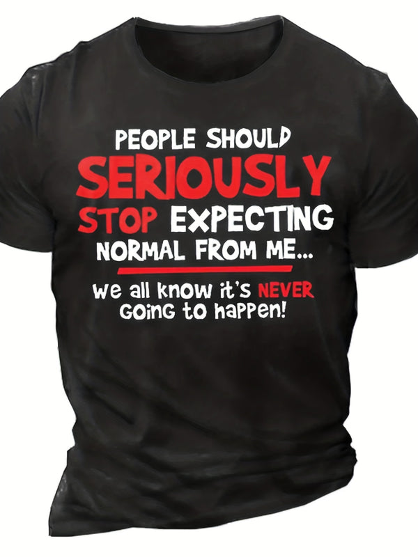 Men's Short-sleeved T-shirt Simple English.