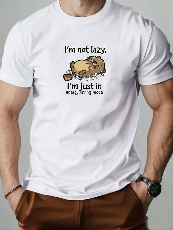 Men's Casual T-Shirt - Summer Short Sleeve Round Neck Solid Color.
