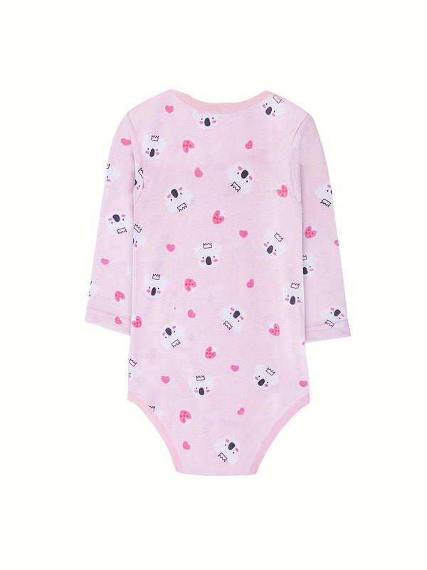 5pcs Newborn Long-Sleeved Romper Set, Baby Girl Pure Long-Sleeved.
